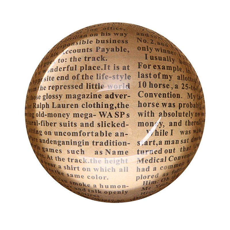 OwnMy 4" Crystal Glass Magnifier, Glide Paperweight Magnifying Glass Dome, Crystal Half Ball Sphere Lens for Photography/Decoration, Reading Aid - Image 1